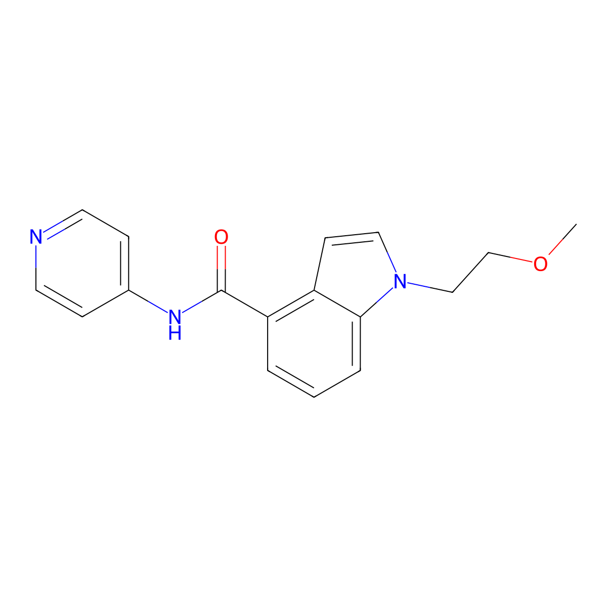 1-(2-methoxyethyl)-N-(pyridin-4-yl)-1H-indole-4-carboxamide molecular structure, CAS 1401602-83-2