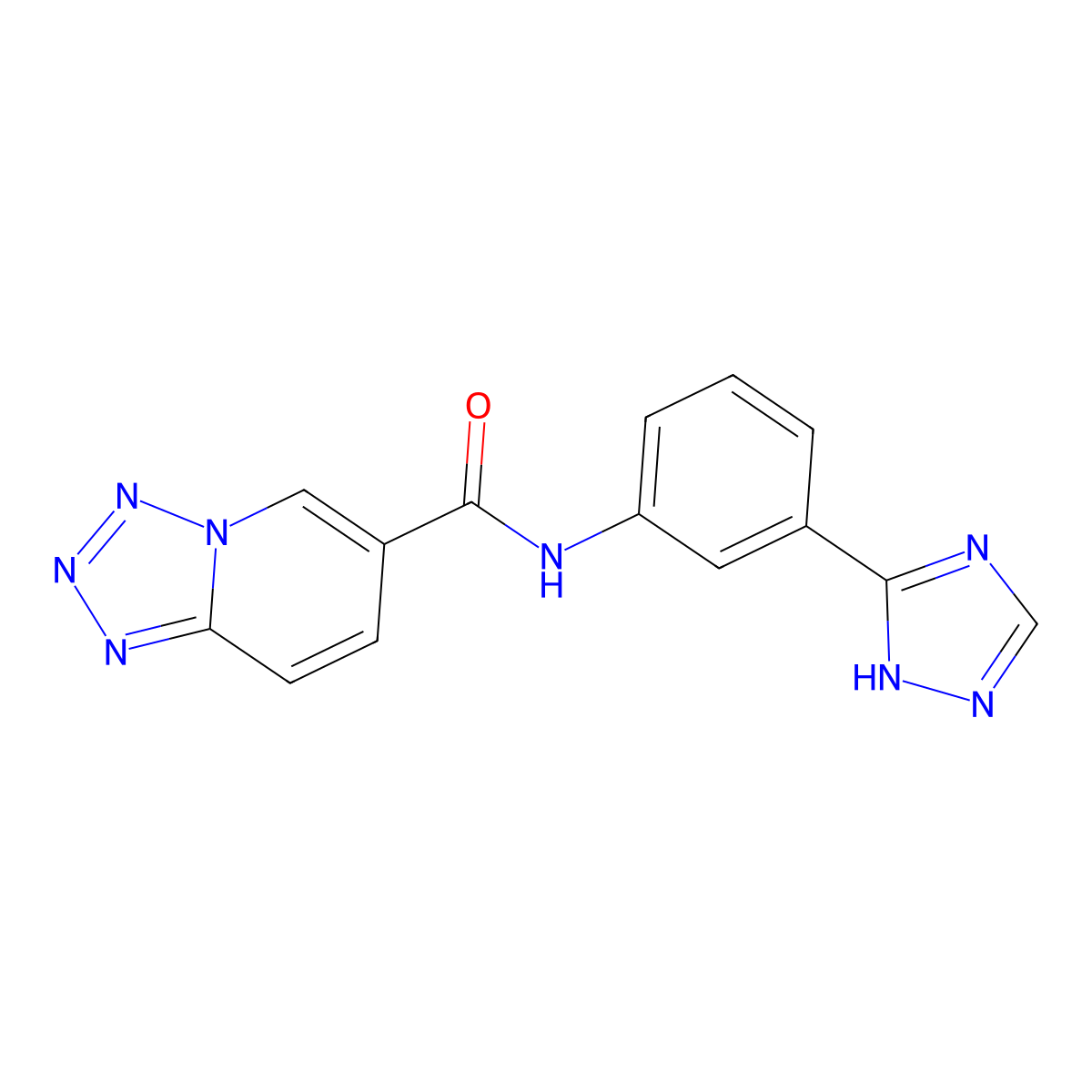 N-[3-(1H-1,2,4-triazol-3-yl)phenyl]tetrazolo[1,5-a]pyridine-6-carboxamide molecular structure, CAS 1401603-14-2
