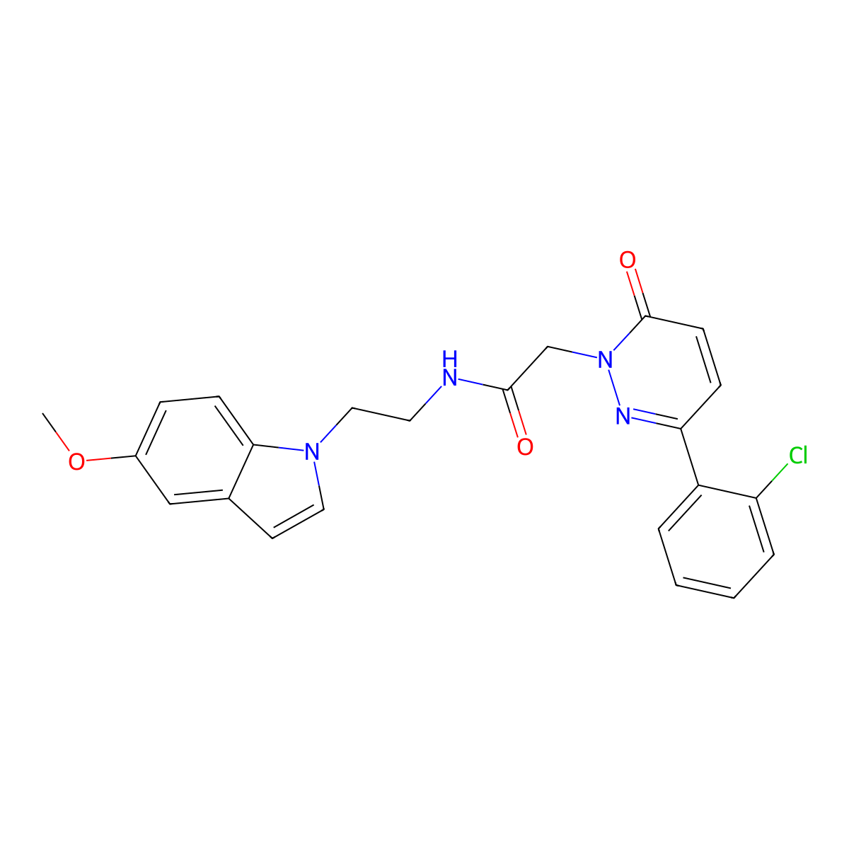 2-[3-(2-chlorophenyl)-6-oxopyridazin-1(6H)-yl]-N-[2-(5-methoxy-1H-indol-1-yl)ethyl]acetamide molecular structure, CAS 1401603-22-2