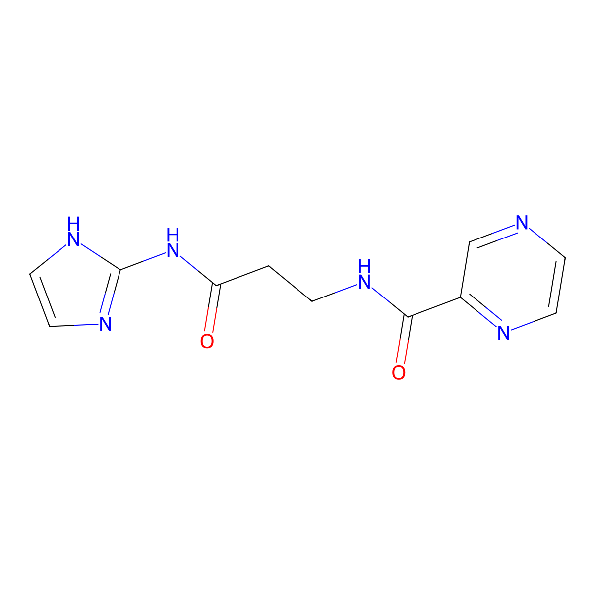 N-[3-(1H-imidazol-2-ylamino)-3-oxopropyl]pyrazine-2-carboxamide molecular structure, CAS 1401603-43-7
