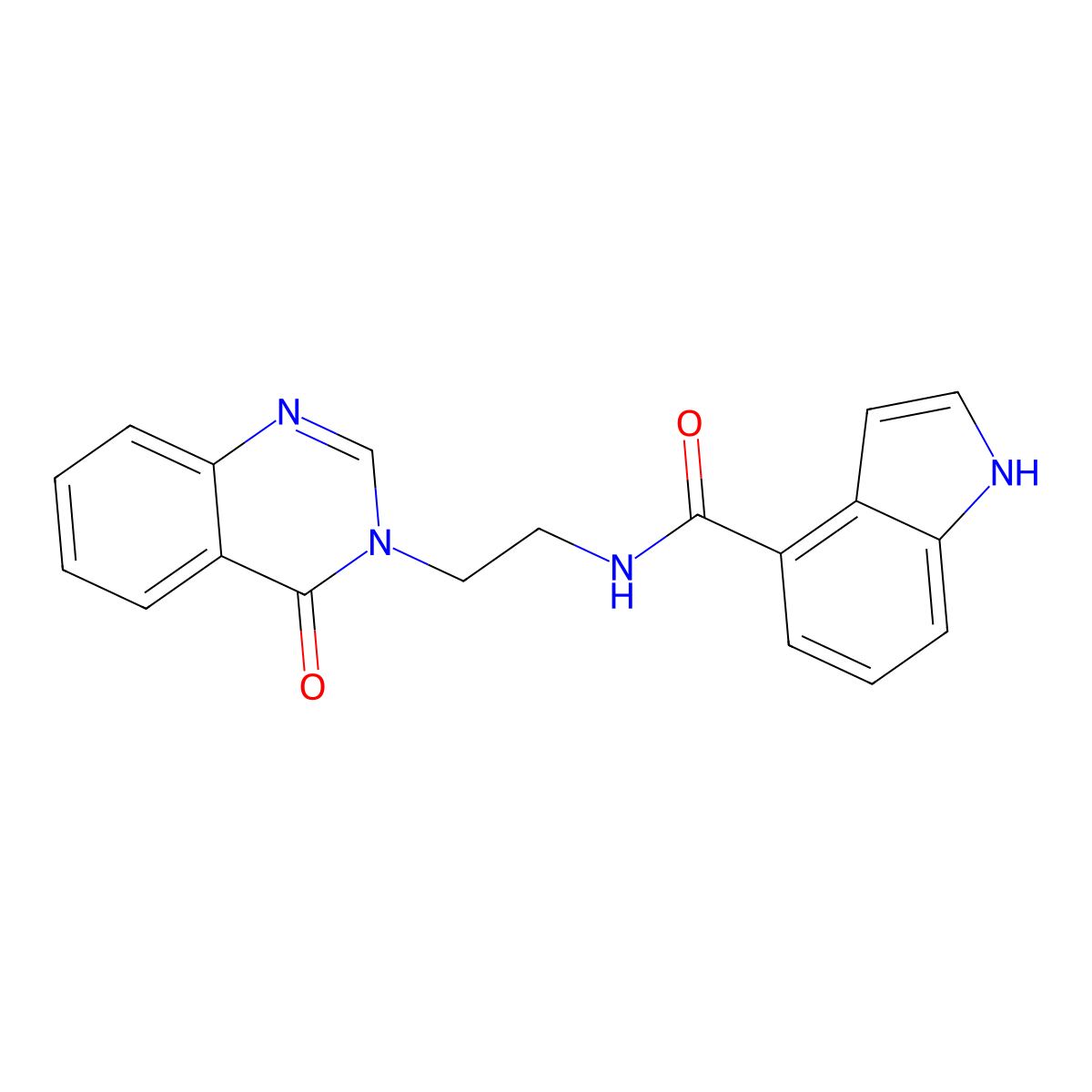 N-[2-(4-oxoquinazolin-3(4H)-yl)ethyl]-1H-indole-4-carboxamide molecular structure, CAS 1401603-56-2