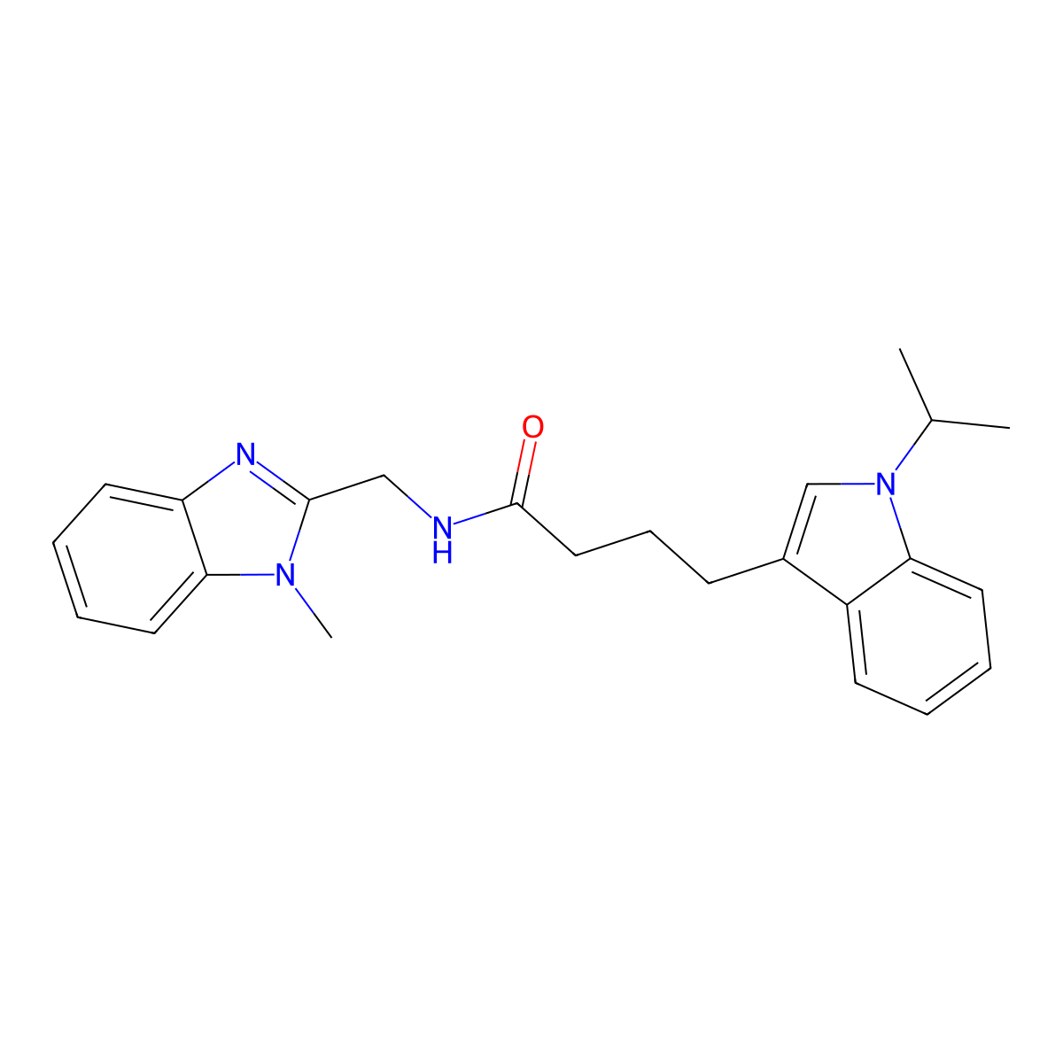 N-[(1-methyl-1H-benzimidazol-2-yl)methyl]-4-[1-(propan-2-yl)-1H-indol-3-yl]butanamide molecular structure, CAS 1401603-59-5