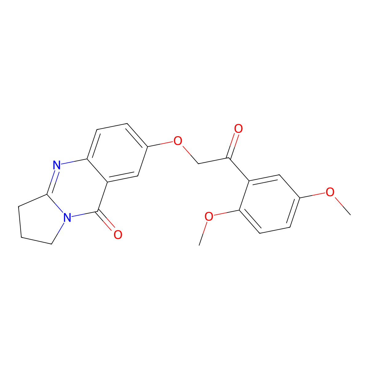 7-[2-(2,5-dimethoxyphenyl)-2-oxoethoxy]-2,3-dihydropyrrolo[2,1-b]quinazolin-9(1H)-one molecular structure, CAS 1401603-60-8