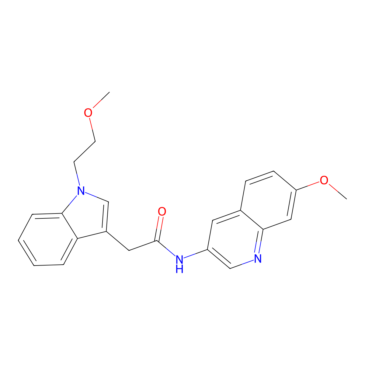 2-[1-(2-methoxyethyl)-1H-indol-3-yl]-N-(7-methoxyquinolin-3-yl)acetamide molecular structure, CAS 1401604-04-3