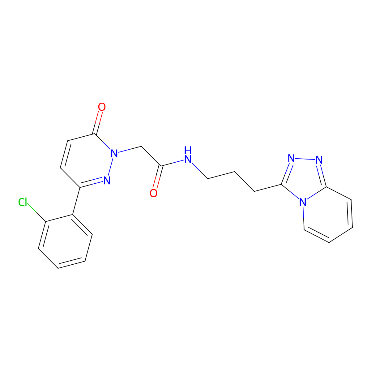 2-[3-(2-chlorophenyl)-6-oxopyridazin-1(6H)-yl]-N-[3-([1,2,4]triazolo[4,3-a]pyridin-3-yl)propyl]acetamide molecular structure, CAS 1401604-27-0