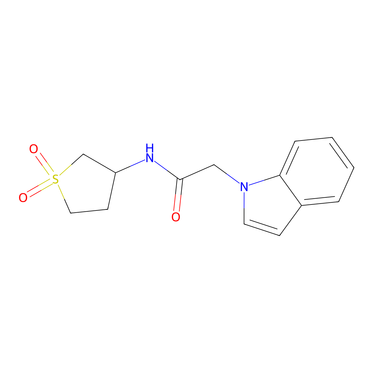 N-(1,1-dioxidotetrahydrothiophen-3-yl)-2-(1H-indol-1-yl)acetamide molecular structure, CAS 1401604-29-2