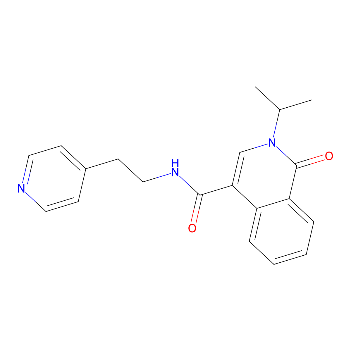 2-isopropyl-1-oxo-N-[2-(4-pyridyl)ethyl]-1,2-dihydro-4-isoquinolinecarboxamide molecular structure, CAS 1401604-63-4