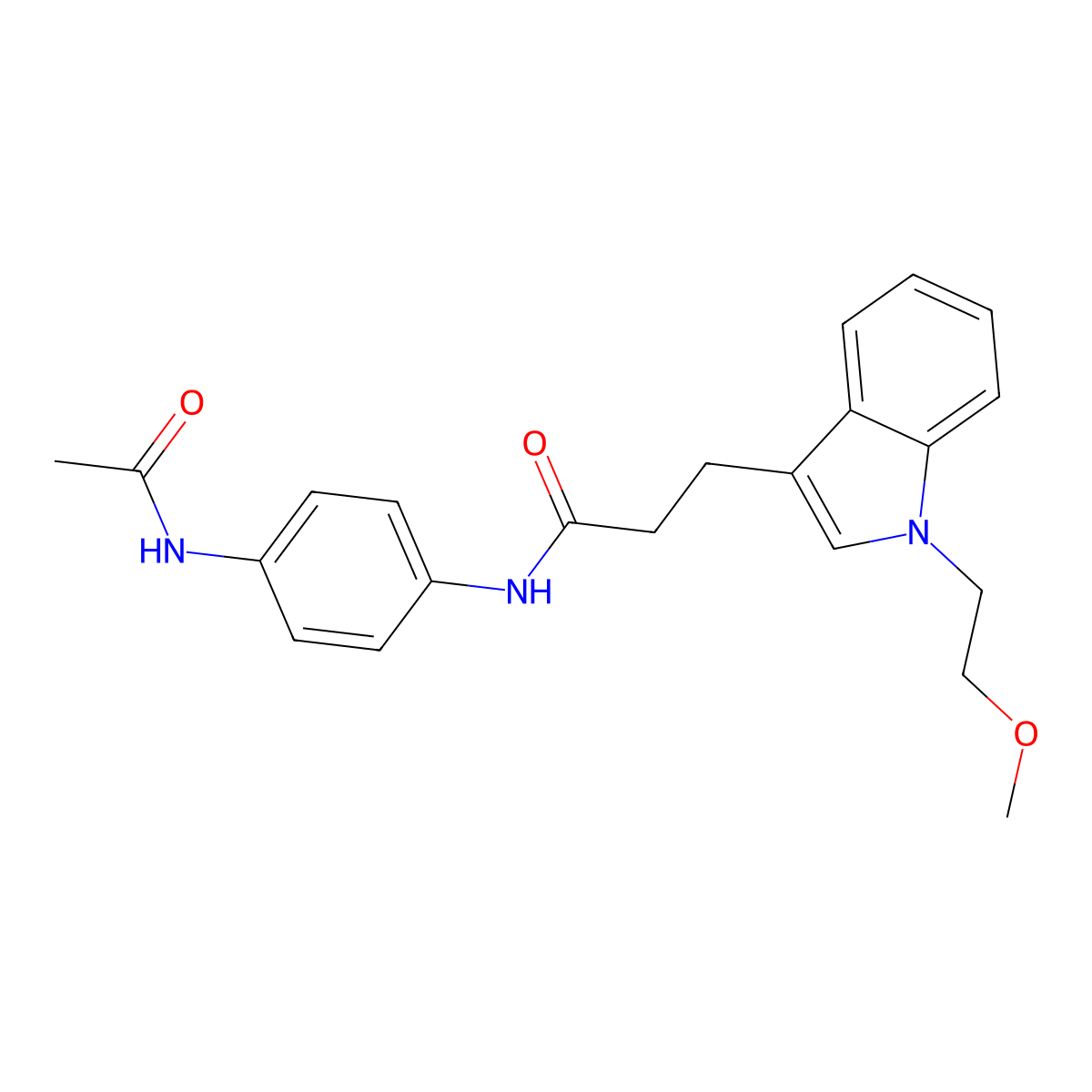 N-[4-(acetylamino)phenyl]-3-[1-(2-methoxyethyl)-1H-indol-3-yl]propanamide molecular structure, CAS 1401604-79-2