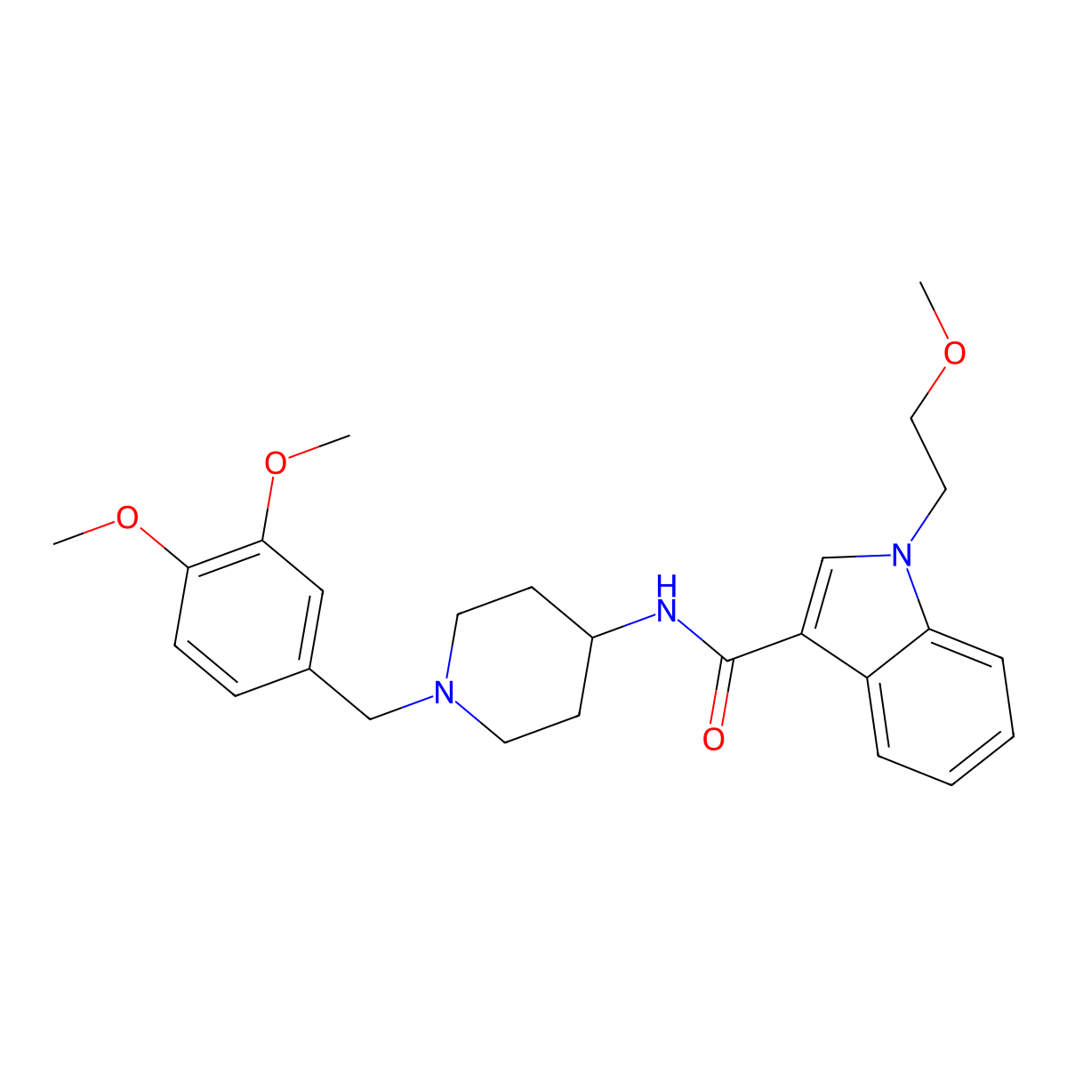 N-[1-(3,4-dimethoxybenzyl)-4-piperidyl]-1-(2-methoxyethyl)-1H-indole-3-carboxamide molecular structure, CAS 1401604-83-8