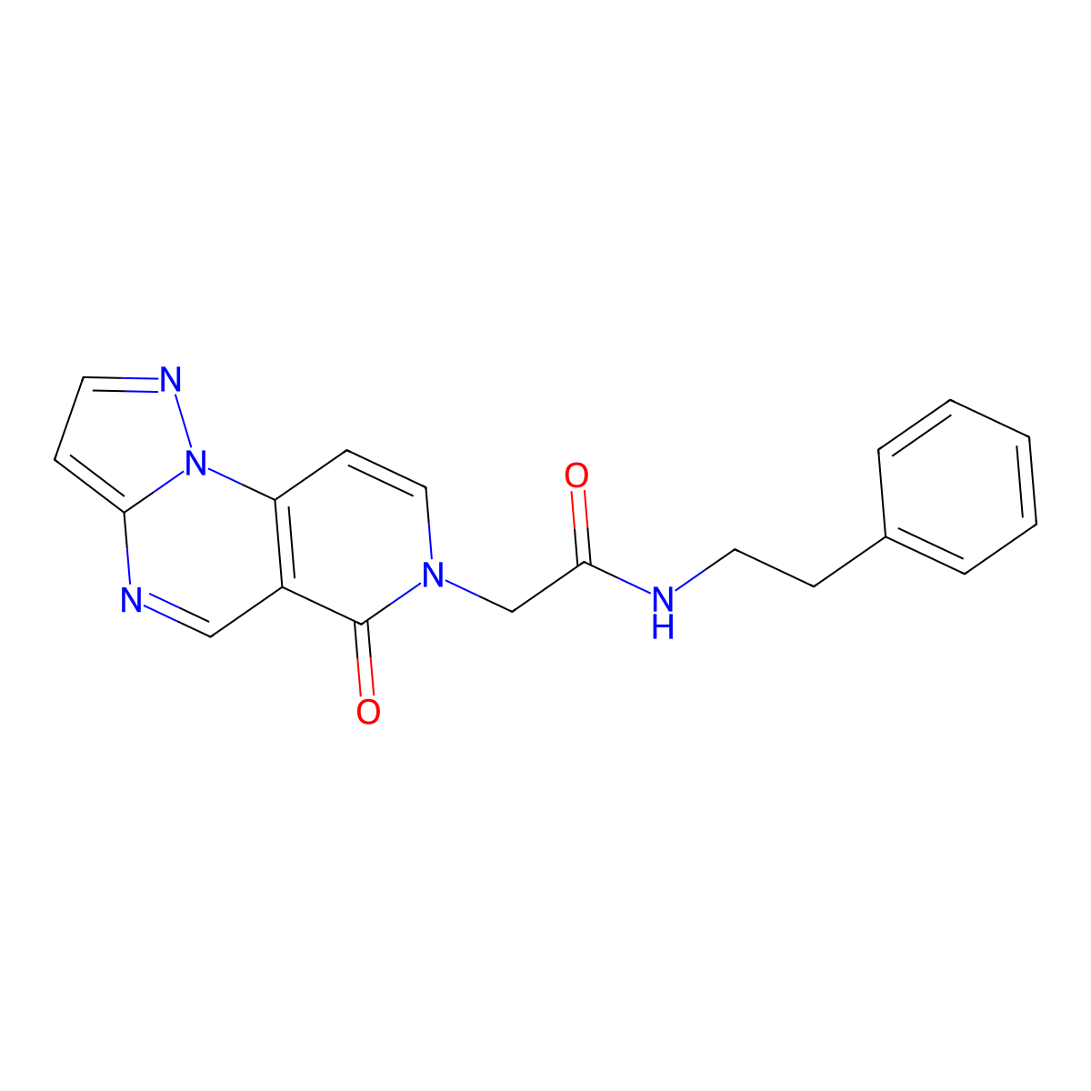 2-[6-oxopyrazolo[1,5-a]pyrido[3,4-e]pyrimidin-7(6H)-yl]-N-phenethylacetamide molecular structure, CAS 1401605-20-6