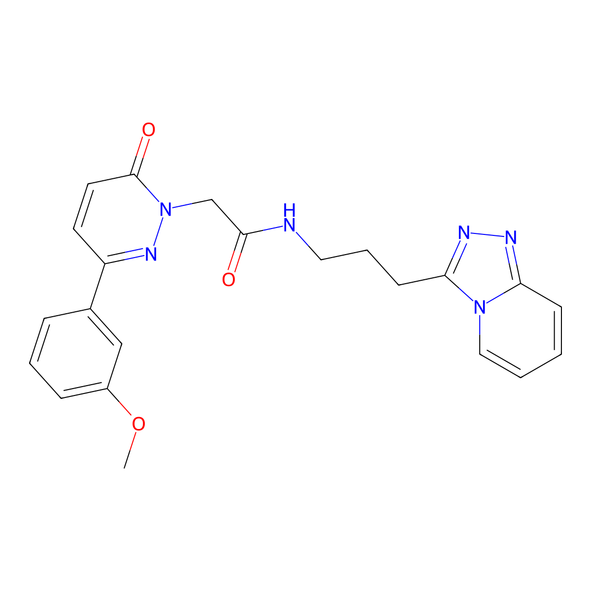 2-[3-(3-methoxyphenyl)-6-oxopyridazin-1(6H)-yl]-N-[3-([1,2,4]triazolo[4,3-a]pyridin-3-yl)propyl]acetamide molecular structure, CAS 1401606-06-1