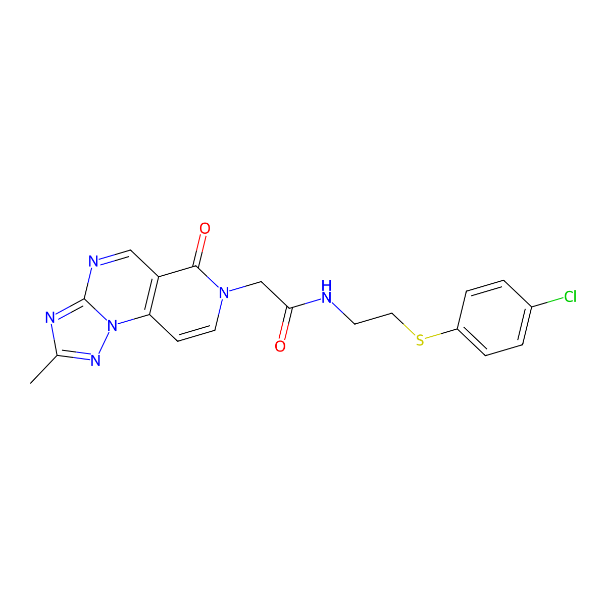 N-{2-[(4-chlorophenyl)sulfanyl]ethyl}-2-(2-methyl-6-oxopyrido[3,4-e][1,2,4]triazolo[1,5-a]pyrimidin-7(6H)-yl)acetamide molecular structure, CAS 1401606-21-0
