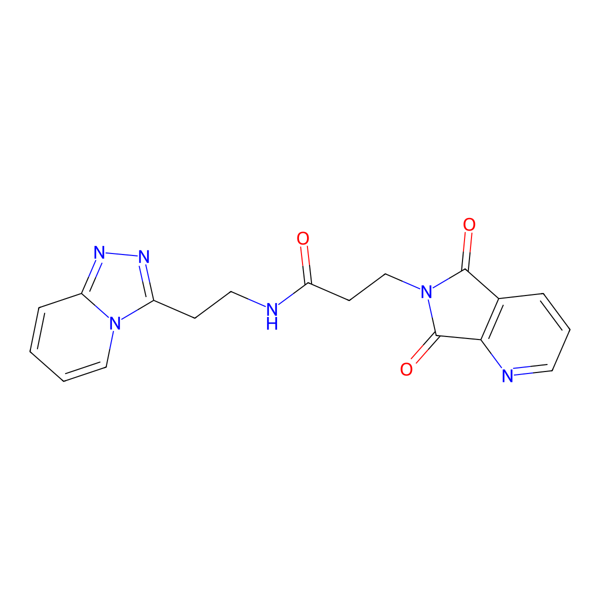N-(2-([1,2,4]triazolo[4,3-a]pyridin-3-yl)ethyl)-3-(5,7-dioxo-5H-pyrrolo[3,4-b]pyridin-6(7H)-yl)propanamide molecular structure, CAS 1401606-35-6