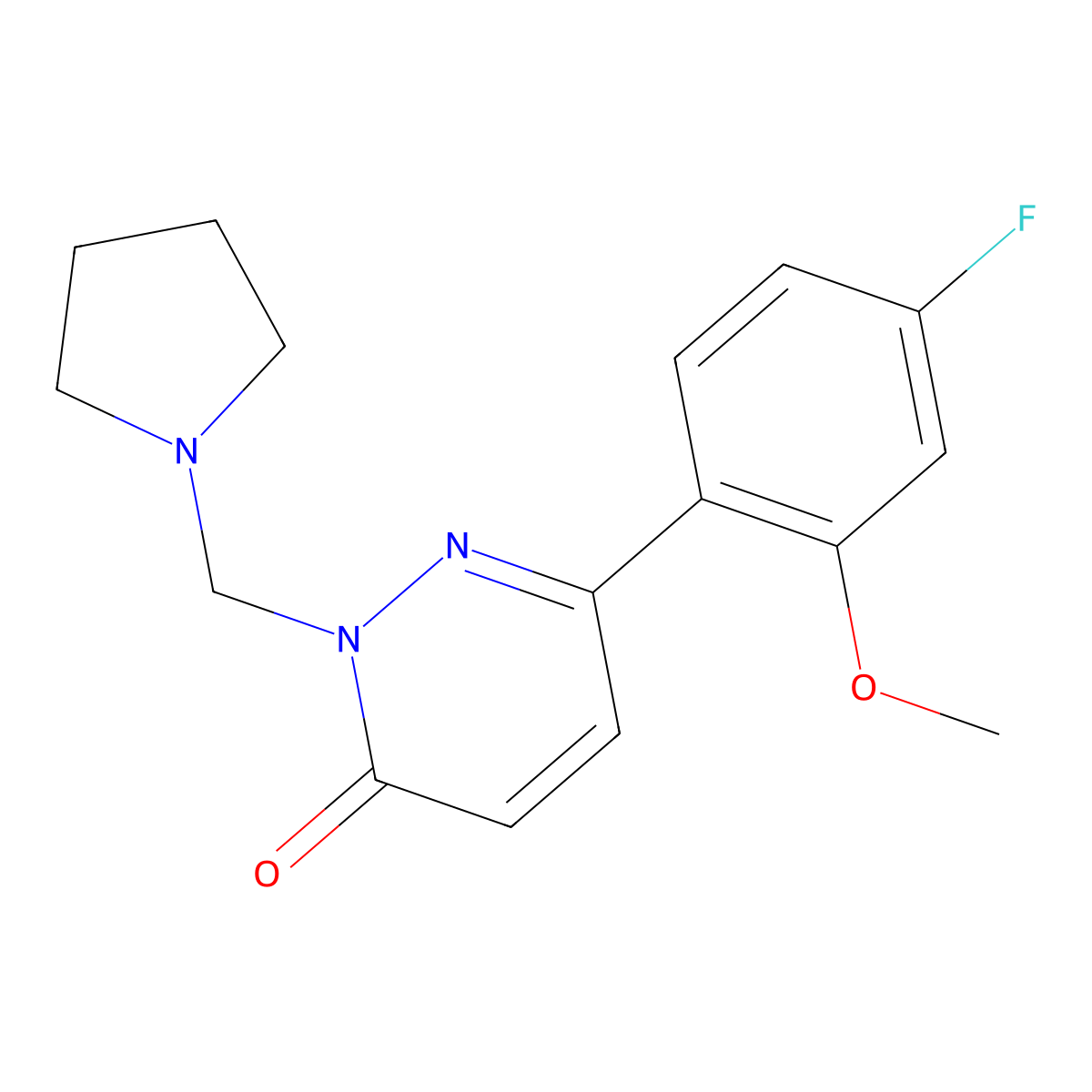 6-(4-fluoro-2-methoxyphenyl)-2-(pyrrolidin-1-ylmethyl)pyridazin-3(2H)-one molecular structure, CAS 1401606-43-6