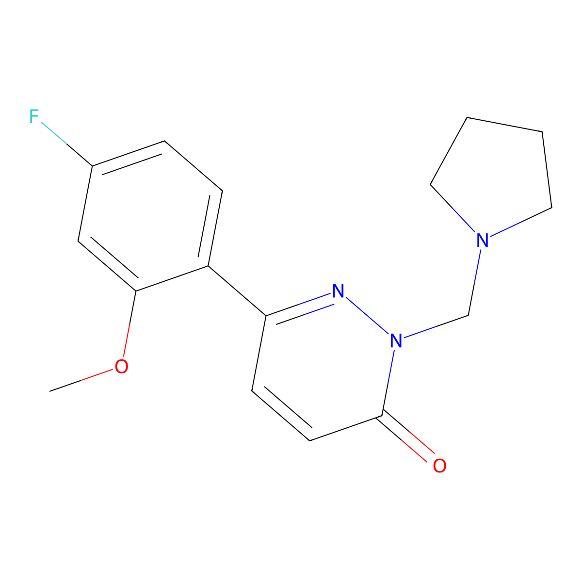 6-(4-fluoro-2-methoxyphenyl)-2-(pyrrolidin-1-ylmethyl)pyridazin-3(2H)-one molecular structure, CAS 1401606-43-6