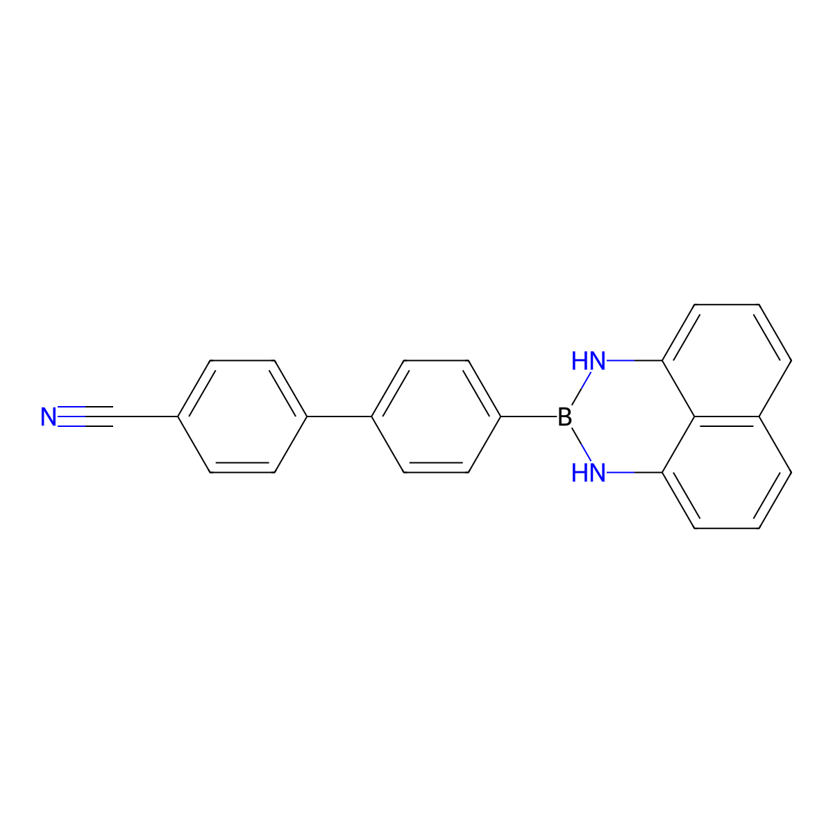 4'-(1H-Naphtho[1,8-DE][1,3,2]diazaborinin-2(3H)-YL)-[1,1'-biphenyl]-4-carbonitrile molecular structure, CAS 1401615-65-3