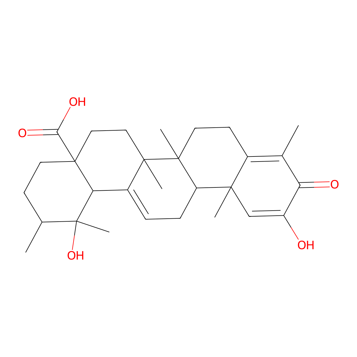 (1R,2R,6aS,6bR,12aS,14bS)-1,11-dihydroxy-1,2,6a,6b,9,12a-hexamethyl-10-oxo-2,3,4,5,6,6a,7,8,13,14b-decahydropicene-4a-carboxylic acid molecular structure, CAS 1401618-51-6