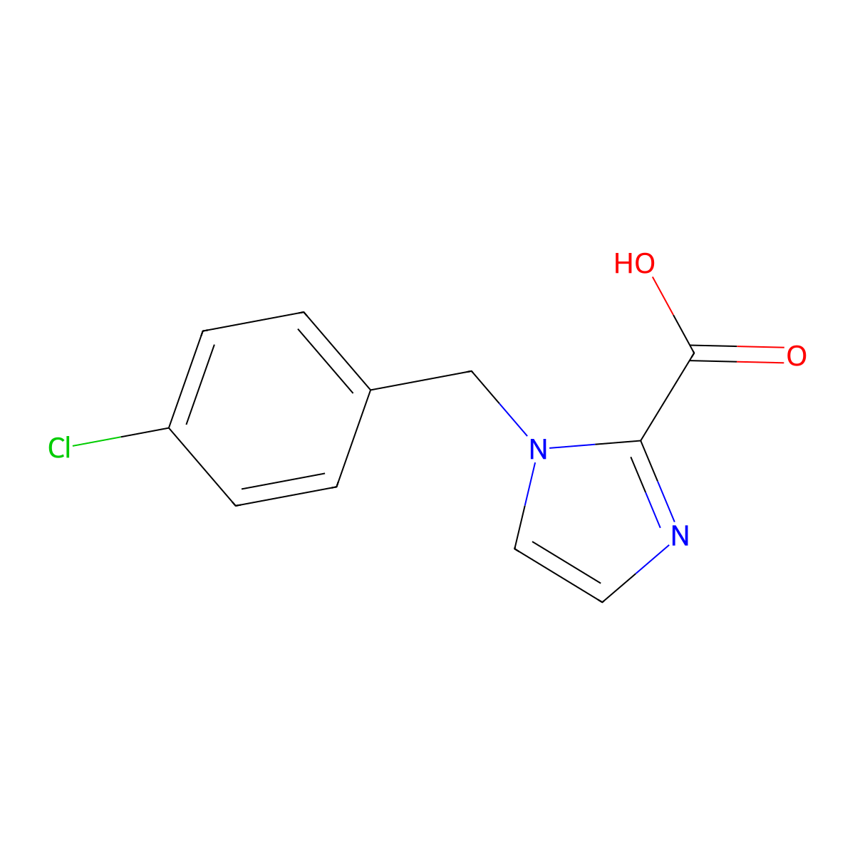1-[(4-Chlorophenyl)methyl]-1H-imidazole-2-carboxylic acid molecular structure, CAS 1401619-21-3