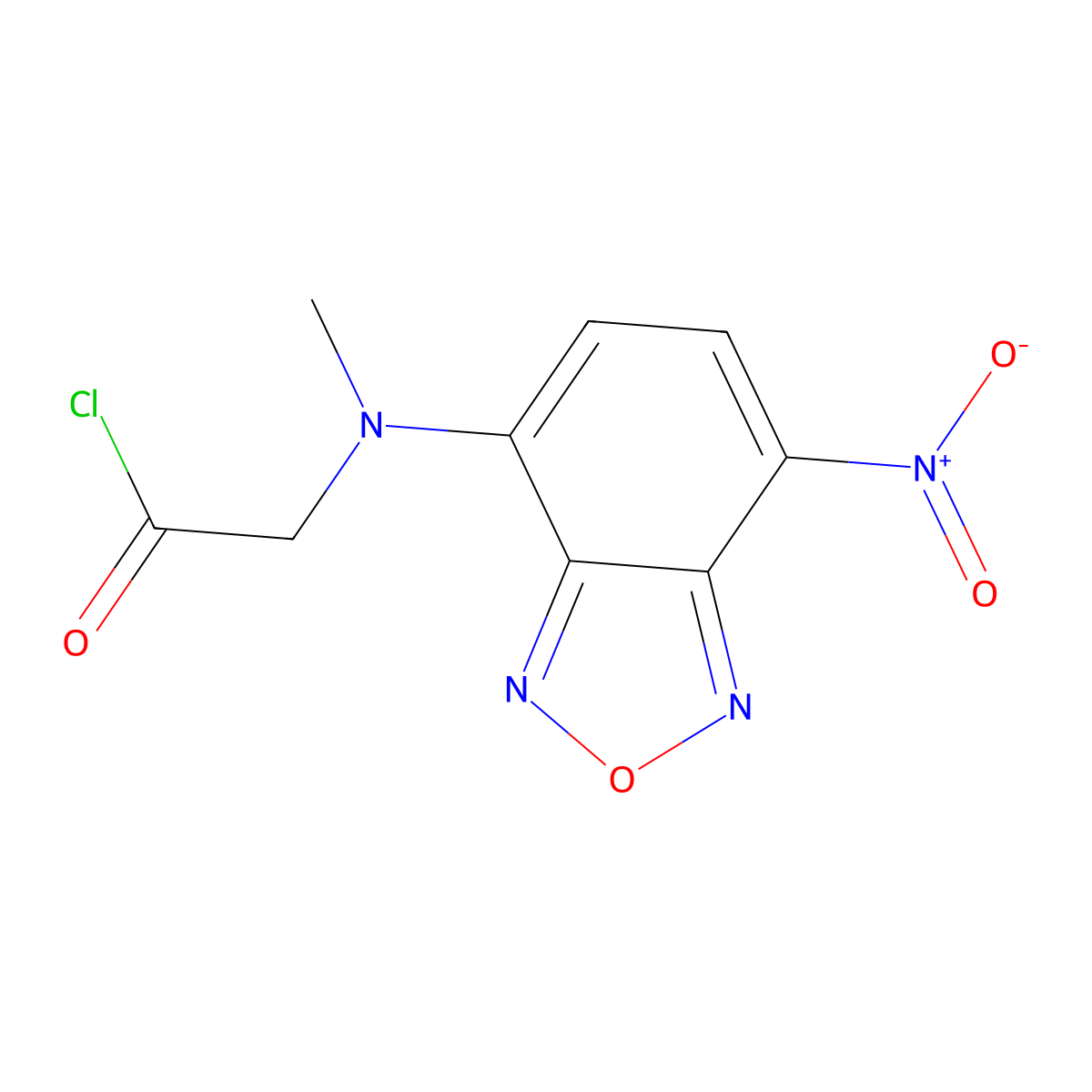 NBD-COCl (=4-(N-Chloroformylmethyl-N-methylamino)-7-nitro-2,1,3-benzoxadiazole) (for HPLC Labeling) molecular structure, CAS 140164-85-8