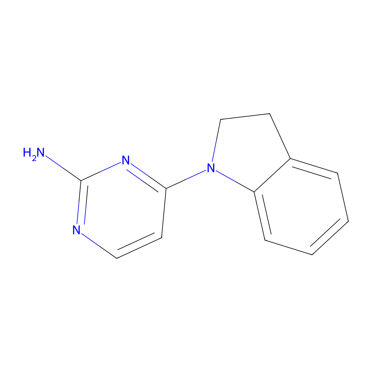 4-(Indolin-1-yl)pyrimidin-2-amine molecular structure, CAS 1401661-20-8
