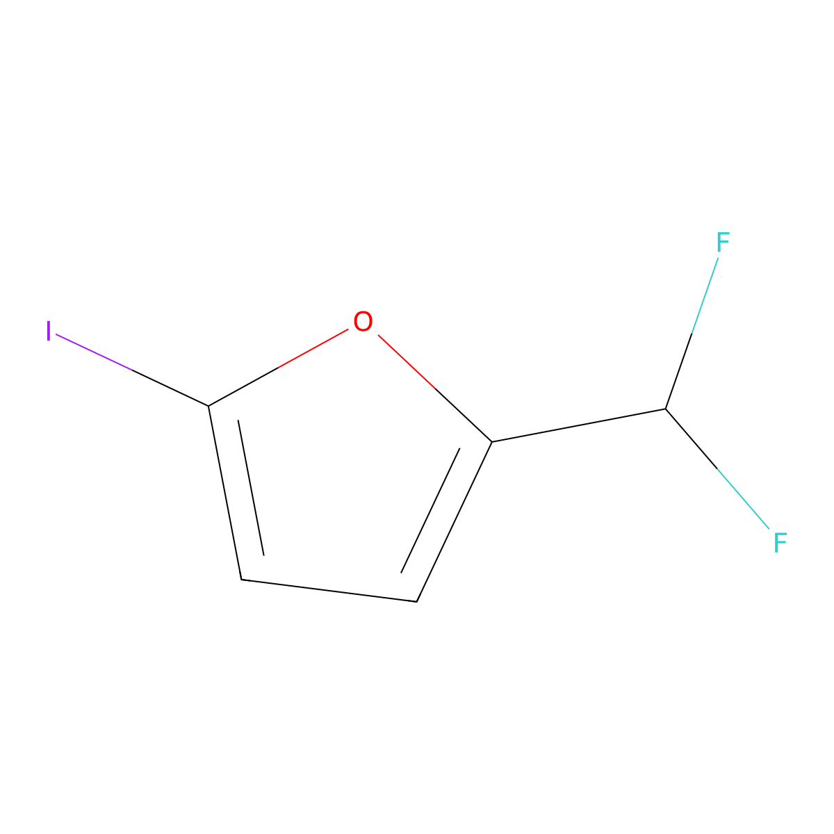 2-(Difluoromethyl)-5-iodofuran molecular structure, CAS 1401670-89-0