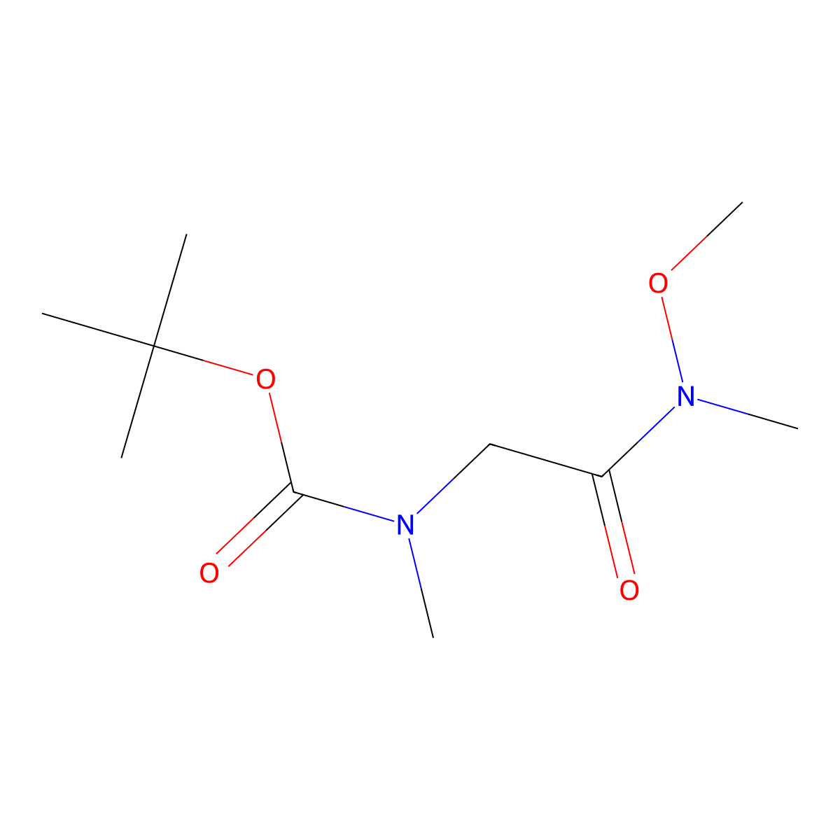 tert-butyl N-{[methoxy(methyl)carbamoyl]methyl}-N-methylcarbamate molecular structure, CAS 140170-90-7