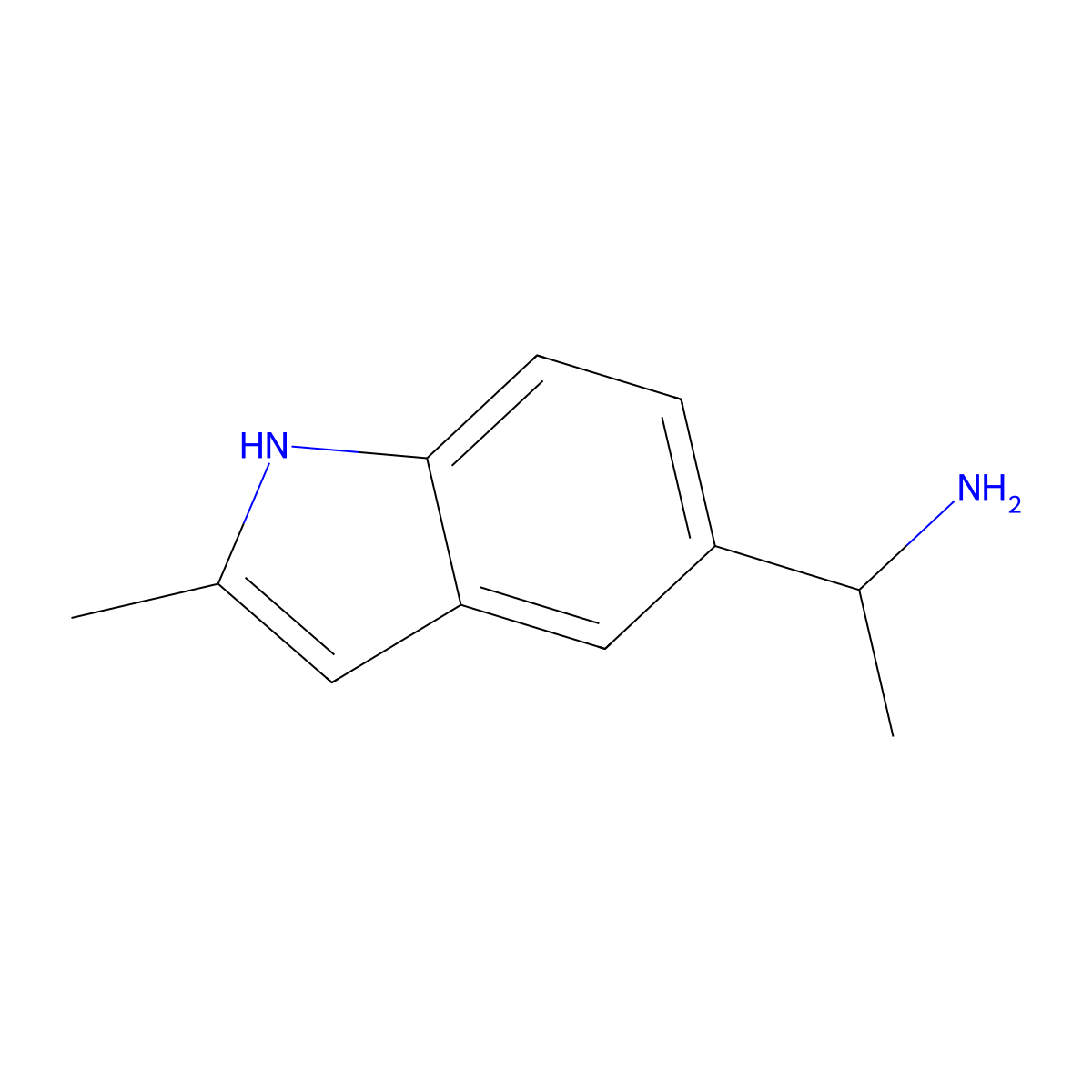 1-(2-Methyl-1H-indol-5-YL)ethan-1-amine molecular structure, CAS 1401726-43-9
