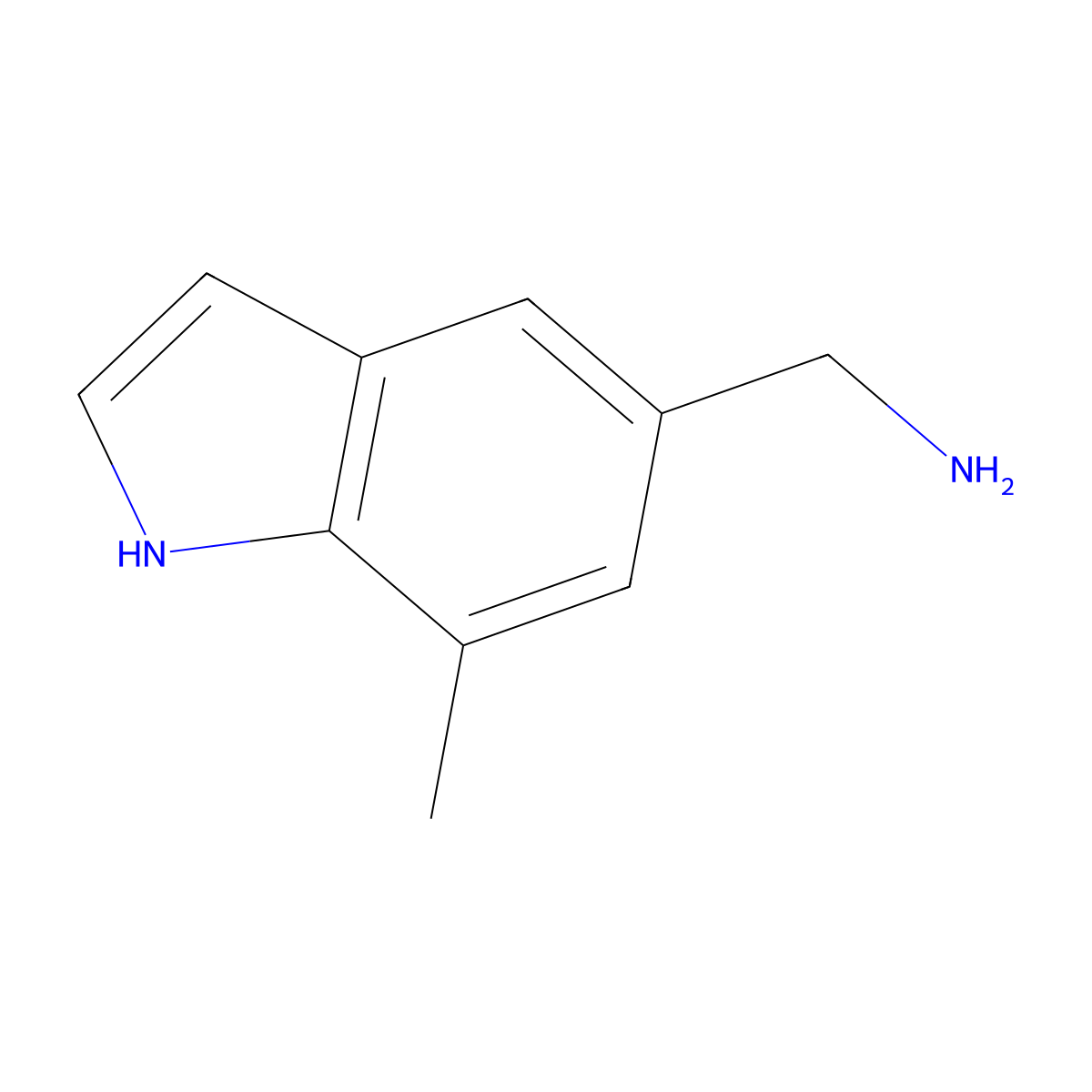 (7-methyl-1H-indol-5-yl)methanamine molecular structure, CAS 1401726-44-0