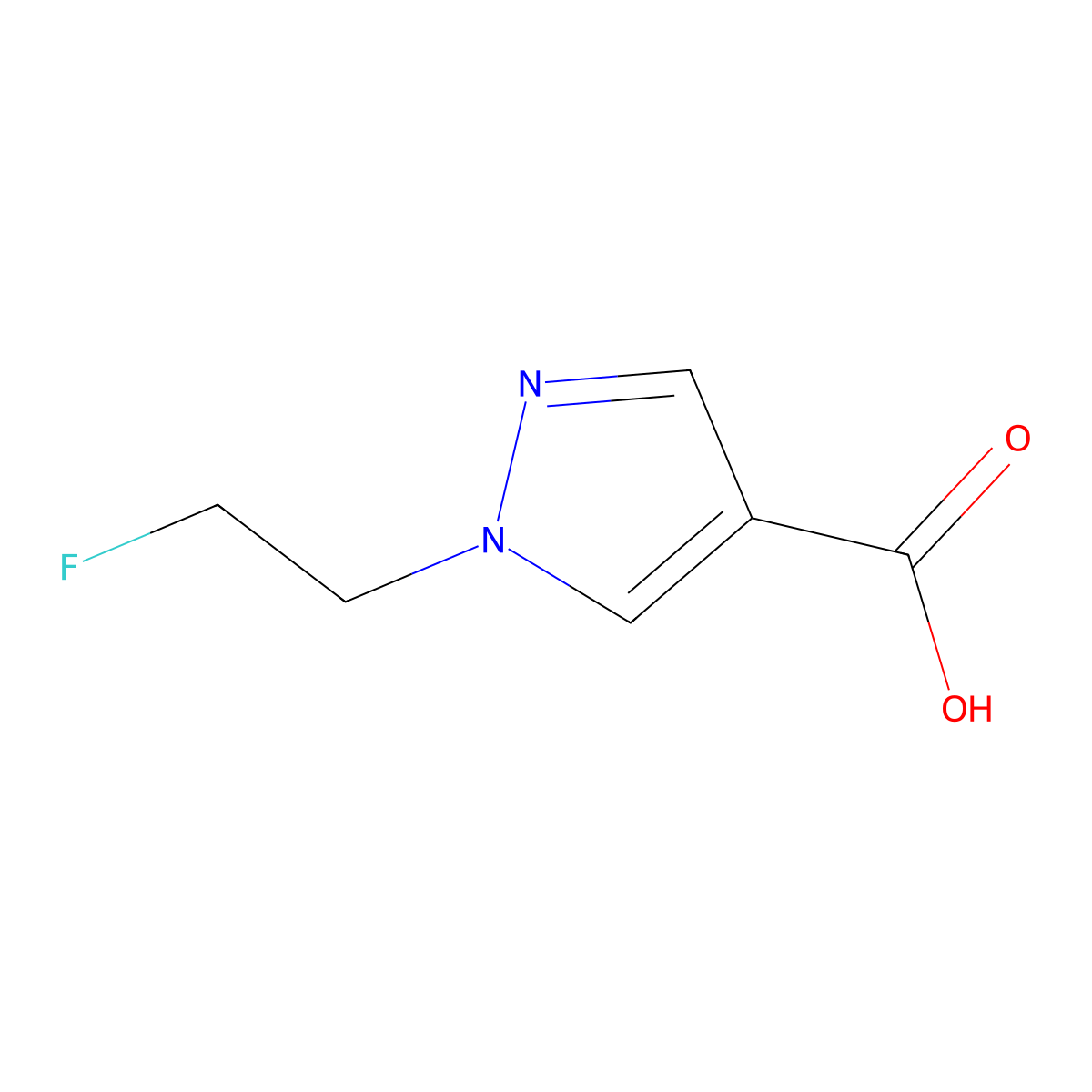 1-(2-fluoroethyl)-1H-pyrazole-4-carboxylic acid molecular structure, CAS 1401727-16-9