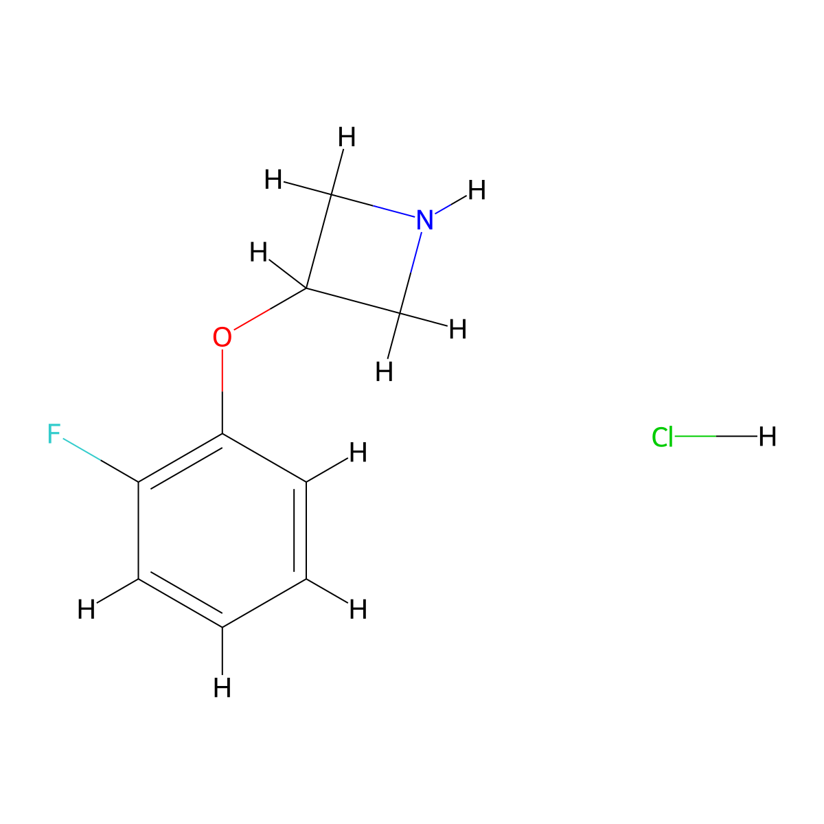 3-(2-Fluorophenoxy)azetidine hydrochloride molecular structure, CAS 1401786-30-8