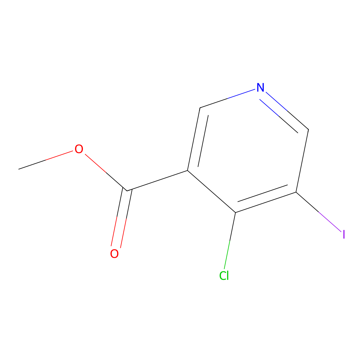 Methyl 4-chloro-5-iodonicotinate molecular structure, CAS 1401792-43-5