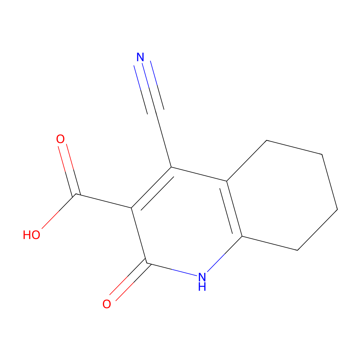 4-Cyano-2-oxo-1,2,5,6,7,8-hexahydroquinoline-3-carboxylic acid molecular structure, CAS 1401792-96-8