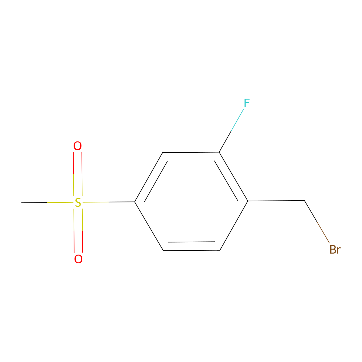 2-Fluoro-4-(methylsulfonyl)benzyl bromide molecular structure, CAS 1401796-84-6