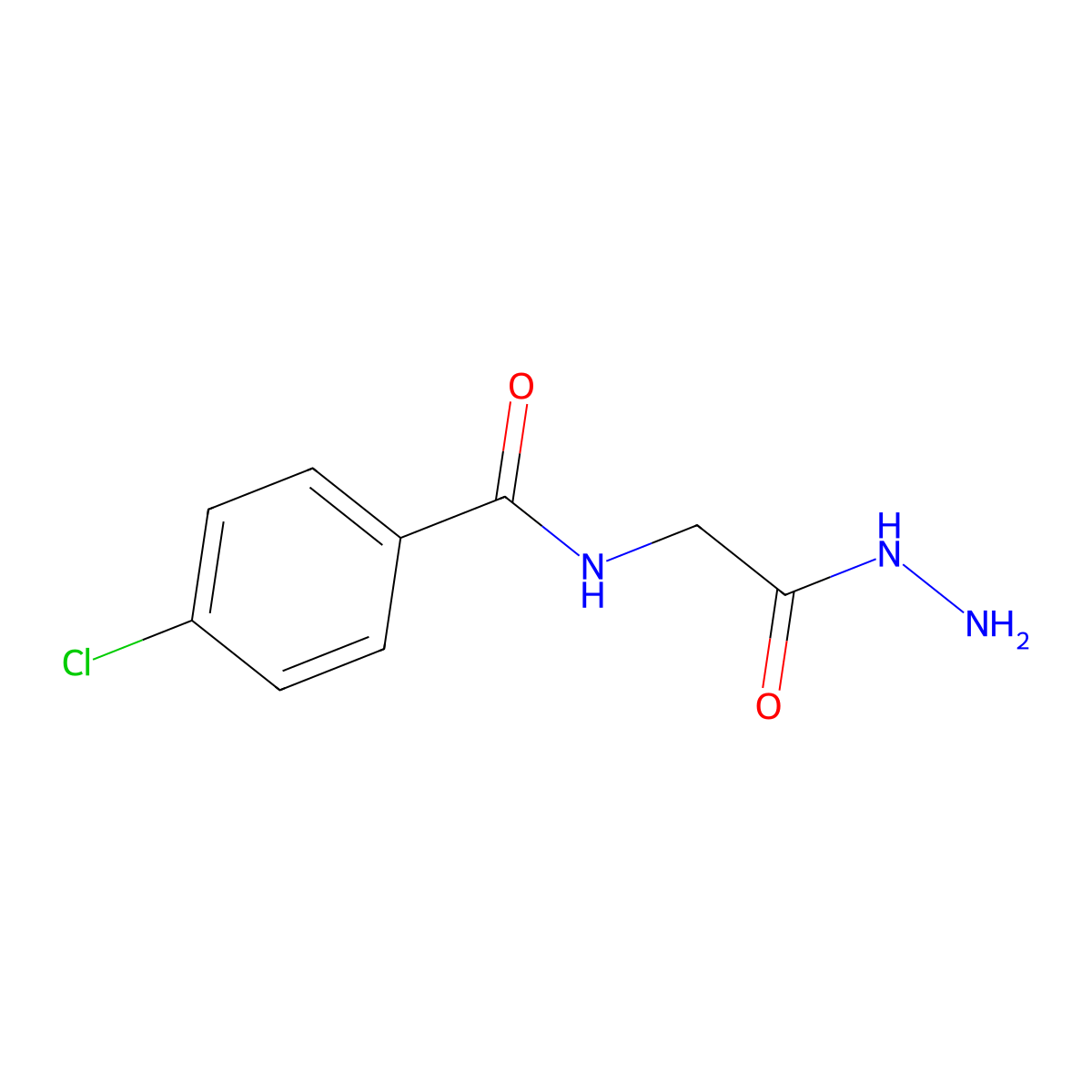 4-Chloro-N-hydrazinocarbonylmethyl-benzamide molecular structure, CAS 140181-28-8