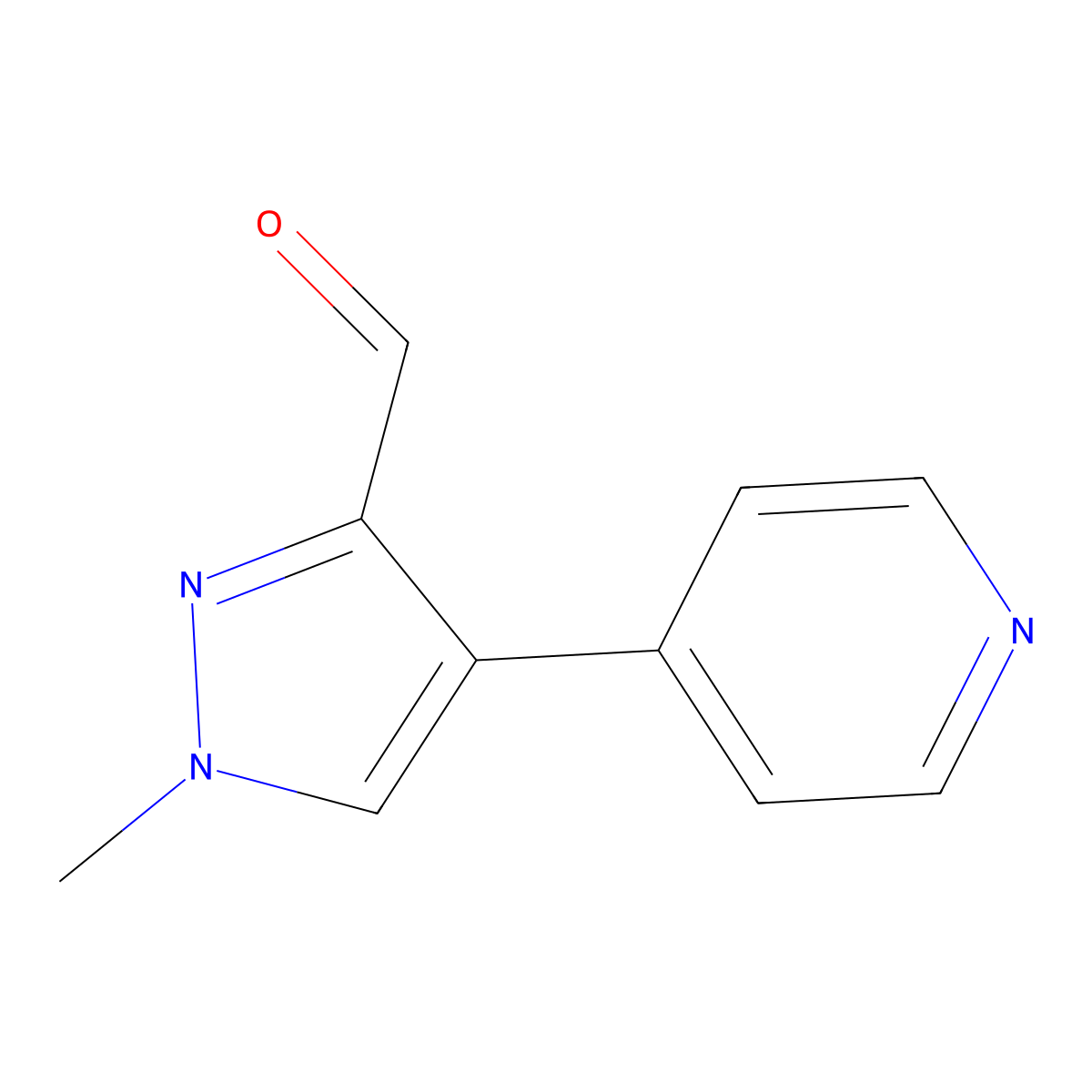 1-Methyl-4-(4-pyridinyl)-1h-pyrazole-3-carboxaldehyde molecular structure, CAS 1401812-41-6