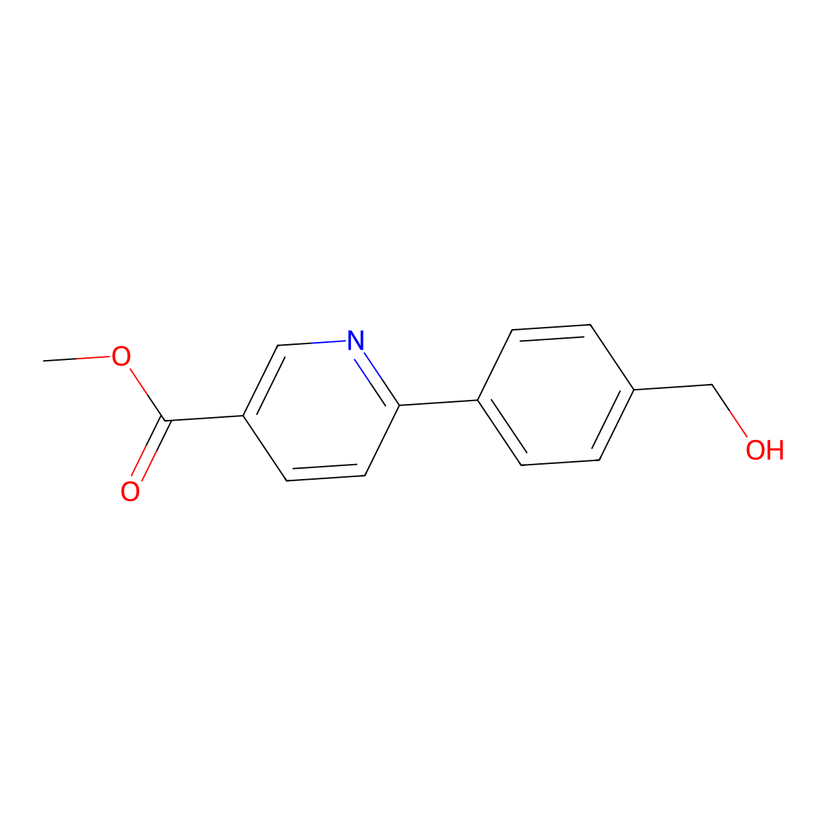 Methyl 6-(4-(hydroxymethyl)phenyl)nicotinate molecular structure, CAS 1401812-48-3