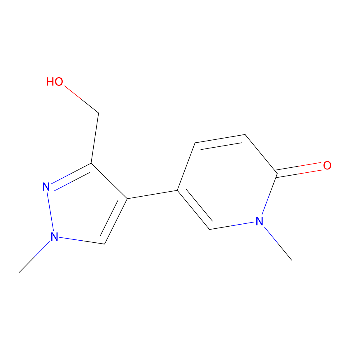 5-[3-(Hydroxymethyl)-1-methyl-1h-pyrazol-4-yl]-1-methyl-2(1h)-pyridinone molecular structure, CAS 1401812-57-4