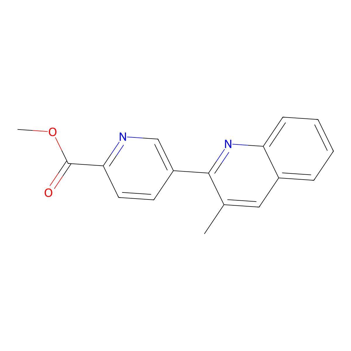 Methyl 5-(3-methylquinolin-2-yl)picolinate molecular structure, CAS 1401813-40-8
