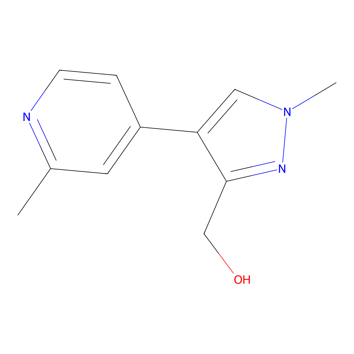 1-Methyl-4-(2-methyl-4-pyridinyl)-1h-pyrazole-3-methanol molecular structure, CAS 1401814-85-4
