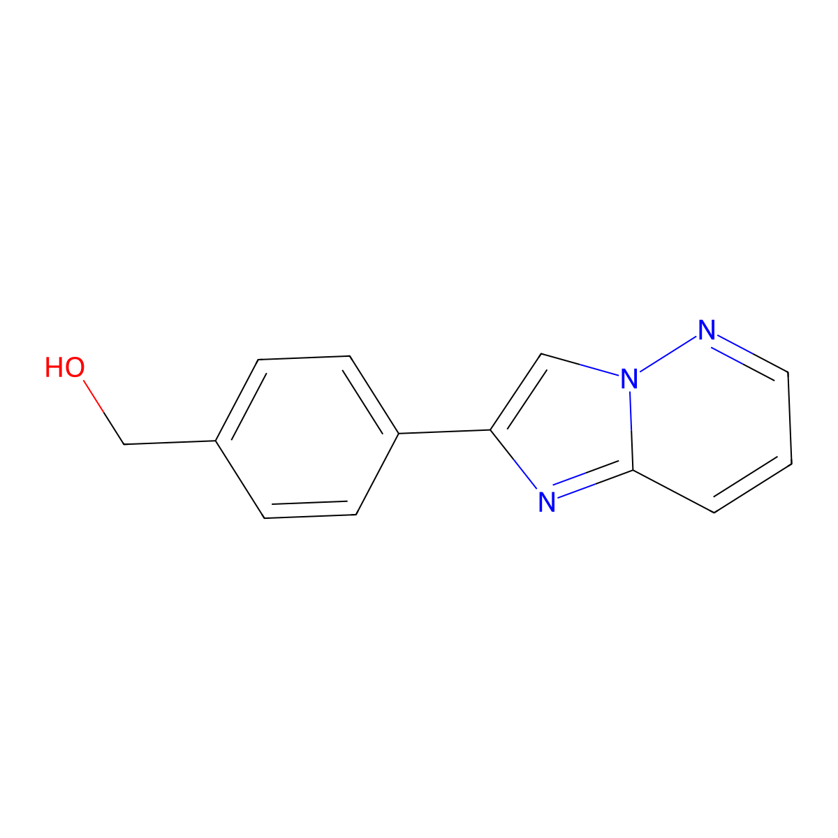 4-Imidazo[1,2-b]pyridazin-2-ylbenzenemethanol molecular structure, CAS 1401814-98-9