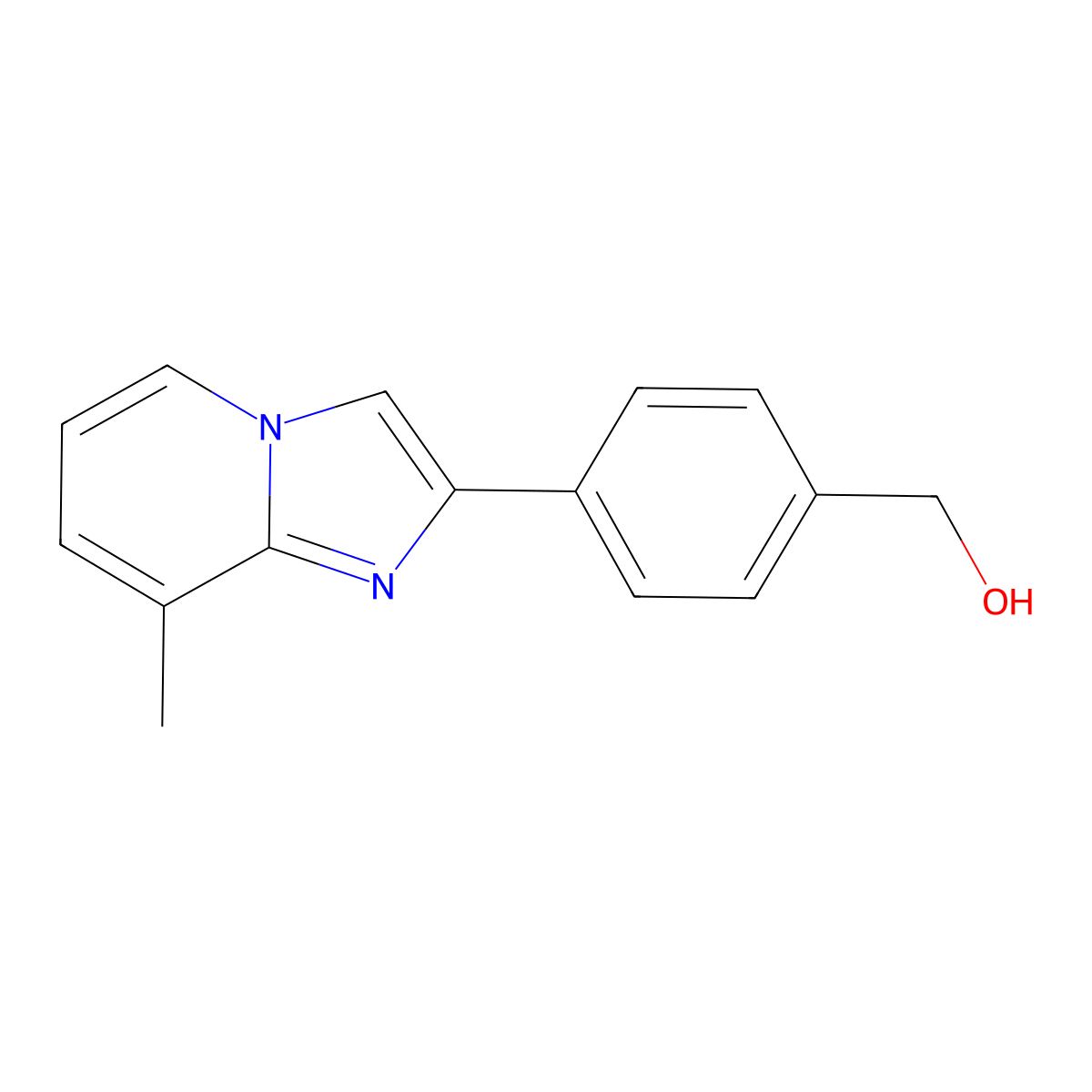 4-(8-Methylimidazo[1,2-a]pyridin-2-yl)benzenemethanol molecular structure, CAS 1401815-03-9