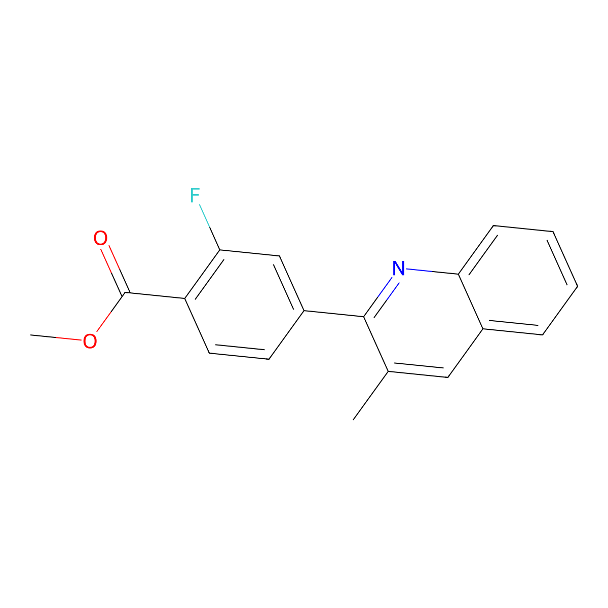 Methyl 2-fluoro-4-(3-methylquinolin-2-yl)benzoate molecular structure, CAS 1401815-55-1