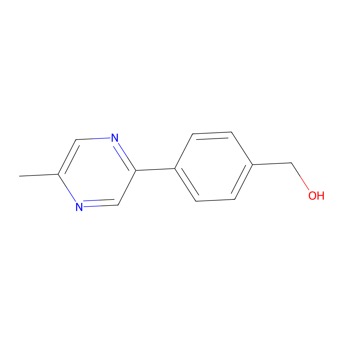 4-(5-Methyl-2-pyrazinyl)benzenemethanol molecular structure, CAS 1401815-65-3