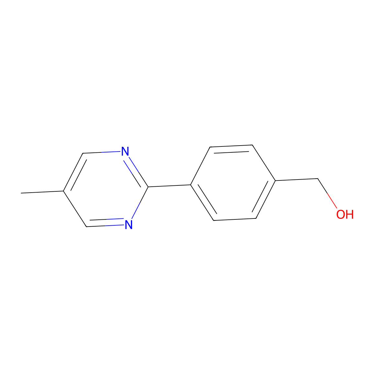 (4-(5-Methylpyrimidin-2-YL)phenyl)methanol molecular structure, CAS 1401815-66-4