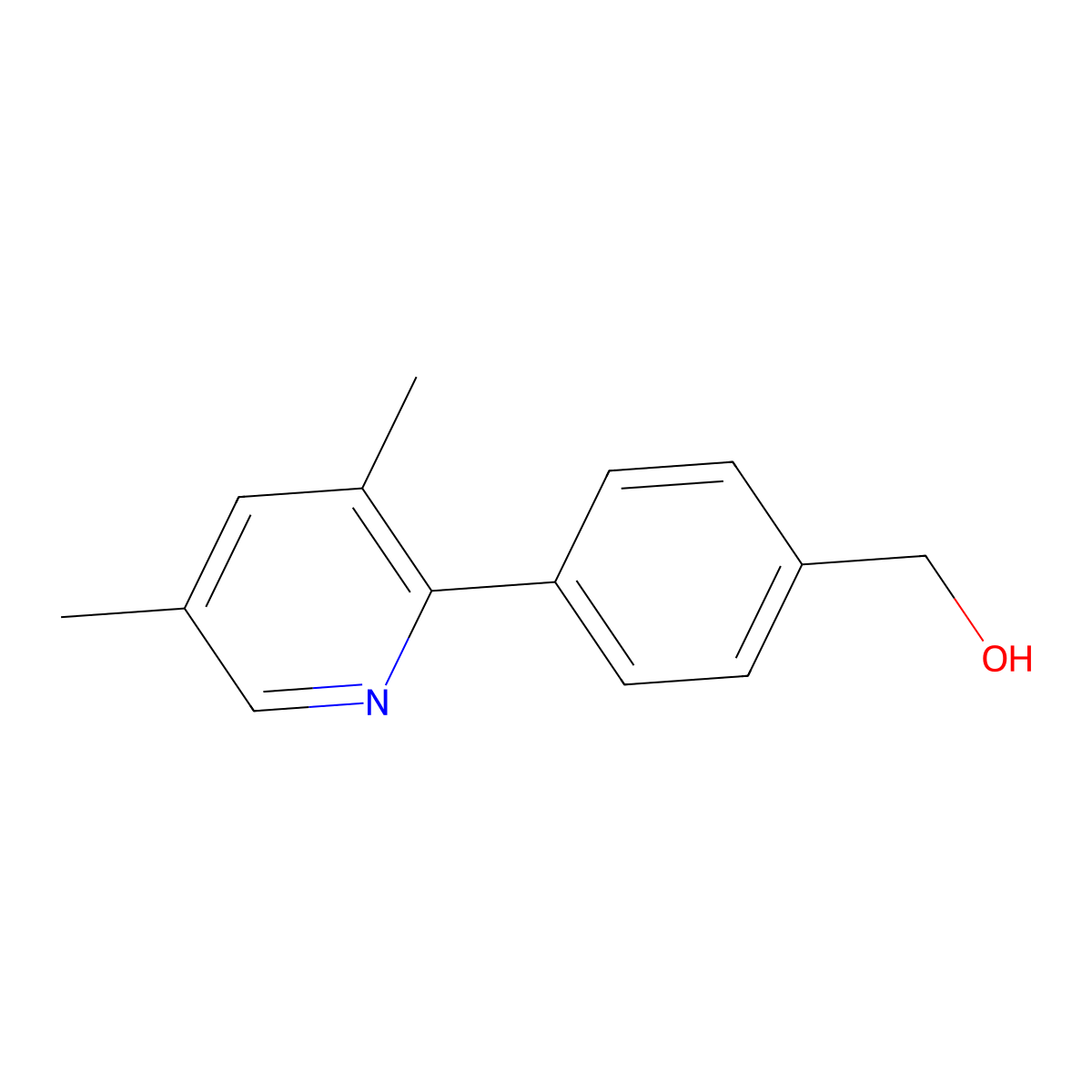 [4-(3,5-Dimethyl-2-pyridinyl)phenyl]methanol molecular structure, CAS 1401815-70-0