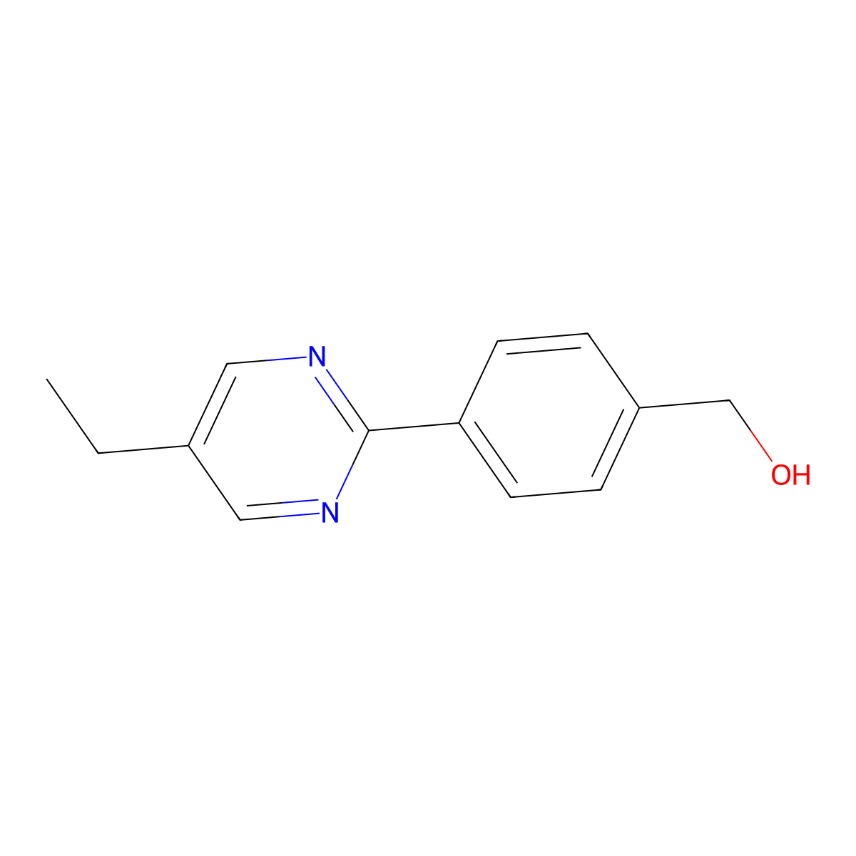 4-(5-Ethyl-2-pyrimidinyl)benzenemethanol molecular structure, CAS 1401815-71-1