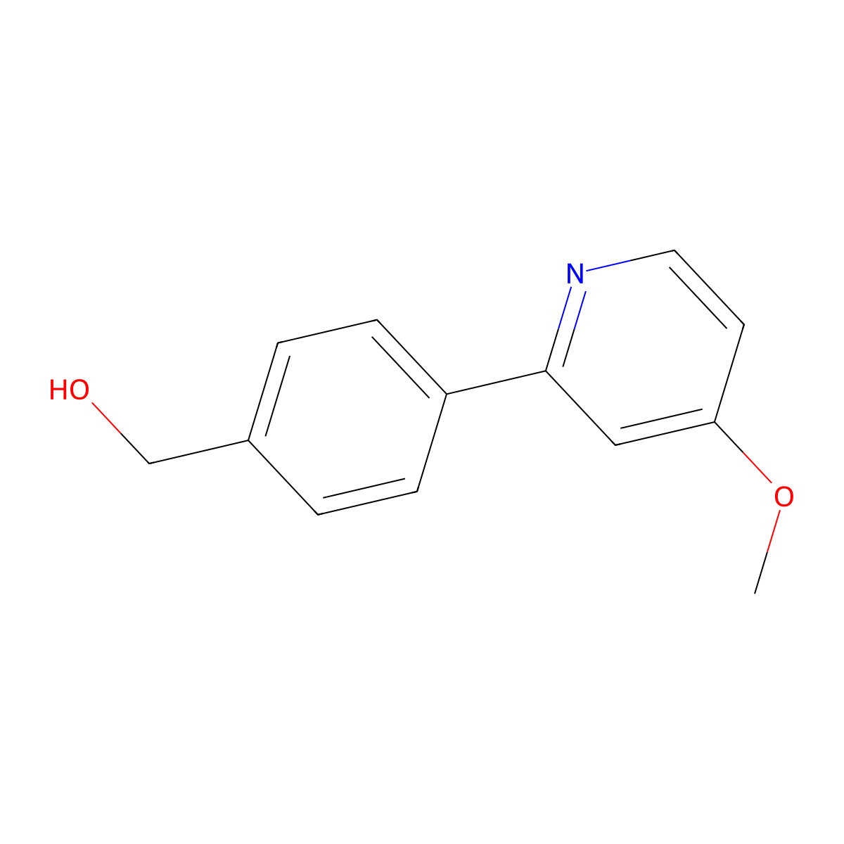 4-(4-Methoxy-2-pyridinyl)benzenemethanol molecular structure, CAS 1401815-72-2