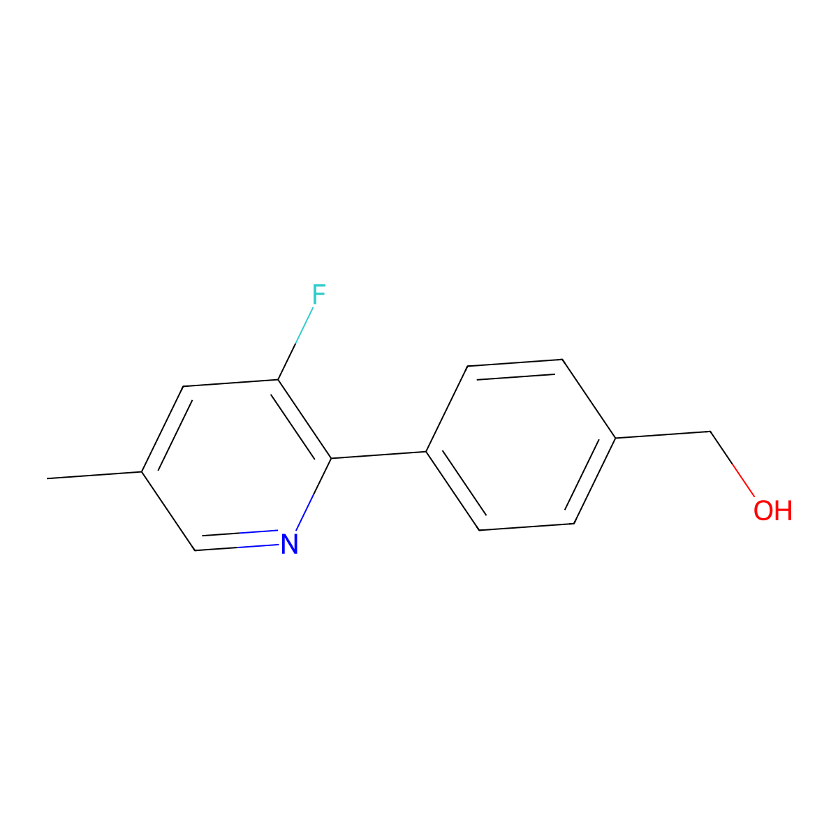 4-(3-Fluoro-5-methyl-2-pyridinyl)benzenemethanol molecular structure, CAS 1401815-74-4