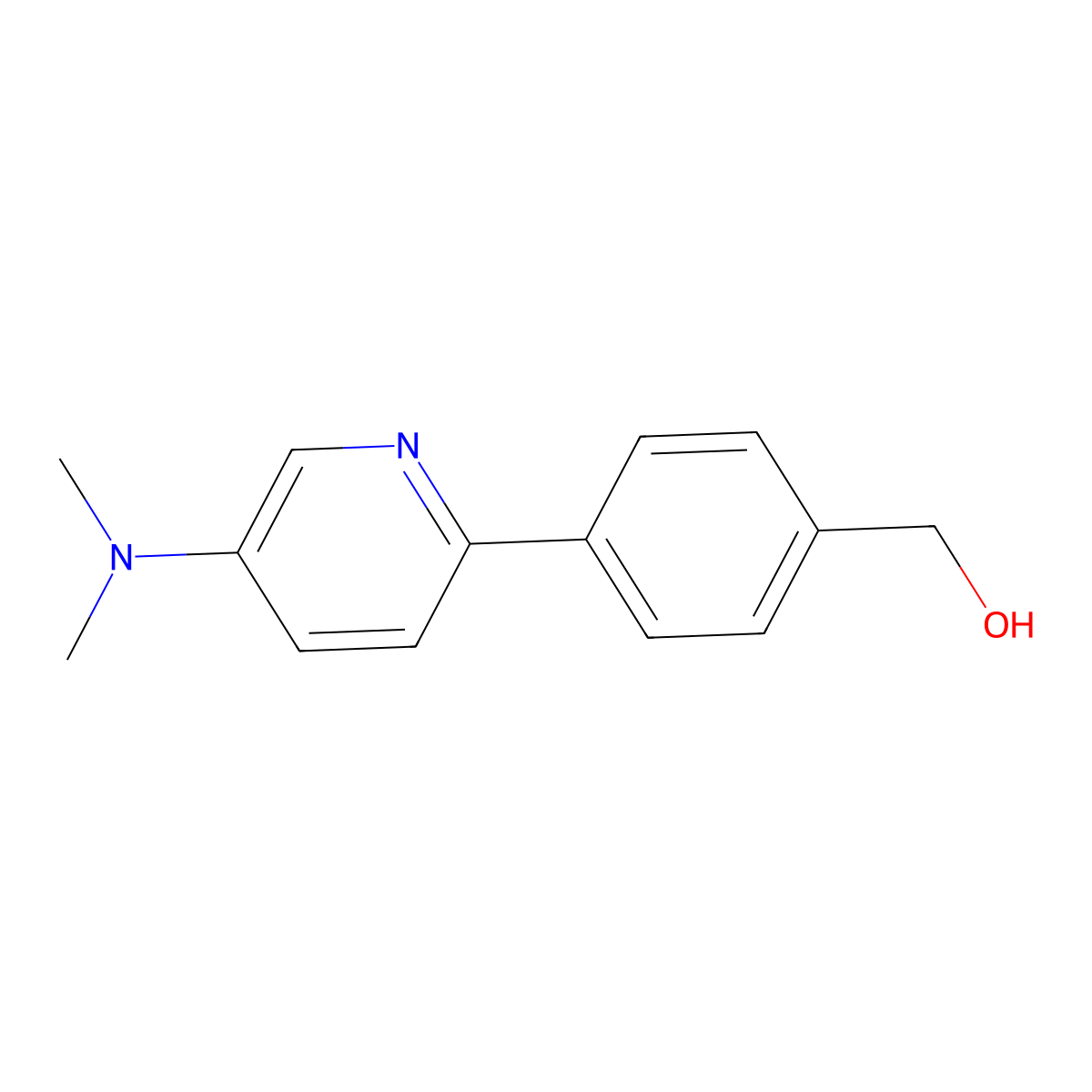 4-[5-(Dimethylamino)-2-pyridinyl]benzenemethanol molecular structure, CAS 1401815-86-8