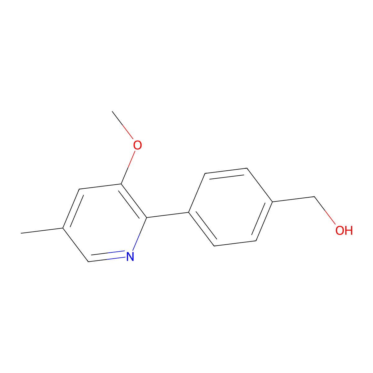 4-(3-Methoxy-5-methyl-2-pyridinyl)benzenemethanol molecular structure, CAS 1401815-88-0
